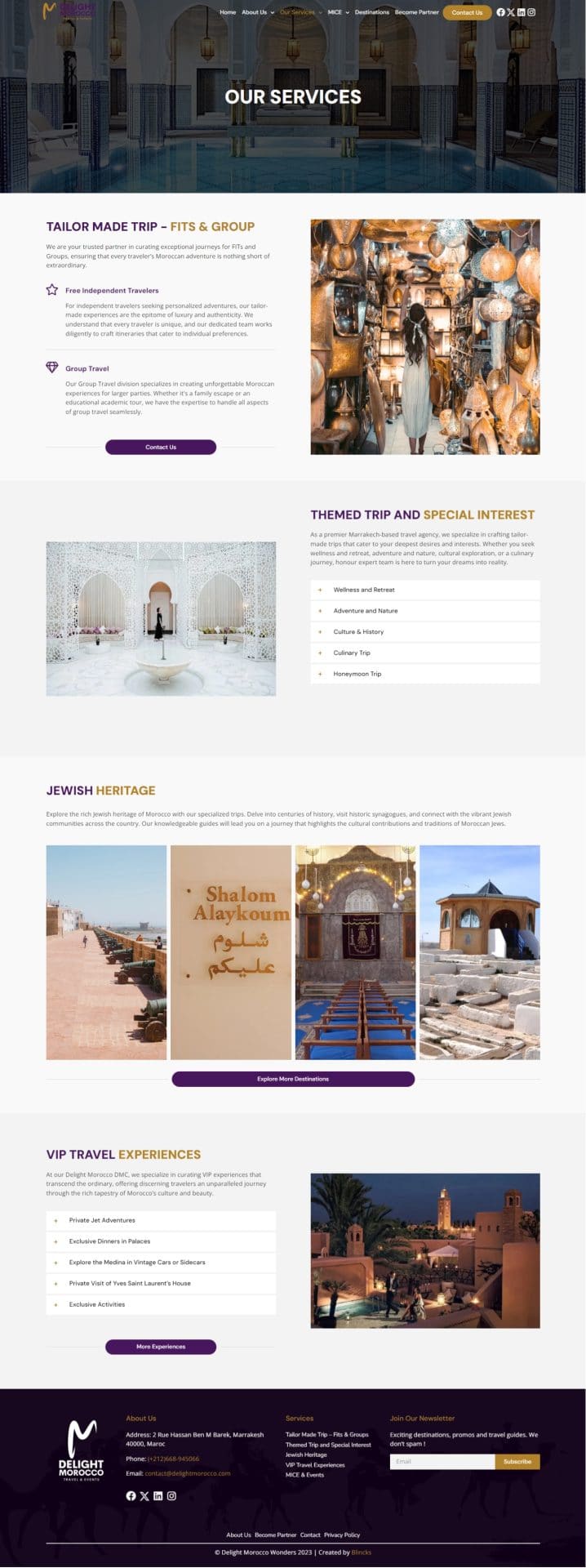 Delight Morocco services page